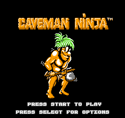 Joe & Mac - Caveman Ninja (Europe) Title Screen